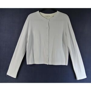 NEW,  VINCE Tipped Half-Moon Cardigan in Light blue size L #S7468